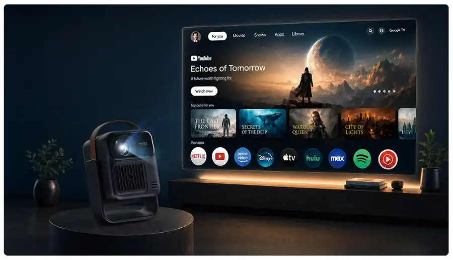 Wanbo ToGo Pro بهصورت پیشفرض به Google TV مجهز شده