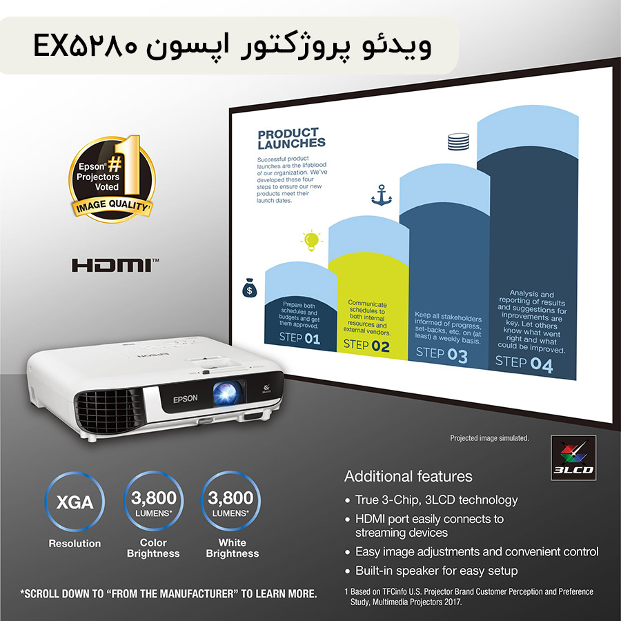 ویدئو پروژکتور فوق‌العاده روشن اپسون  Epson EX5280