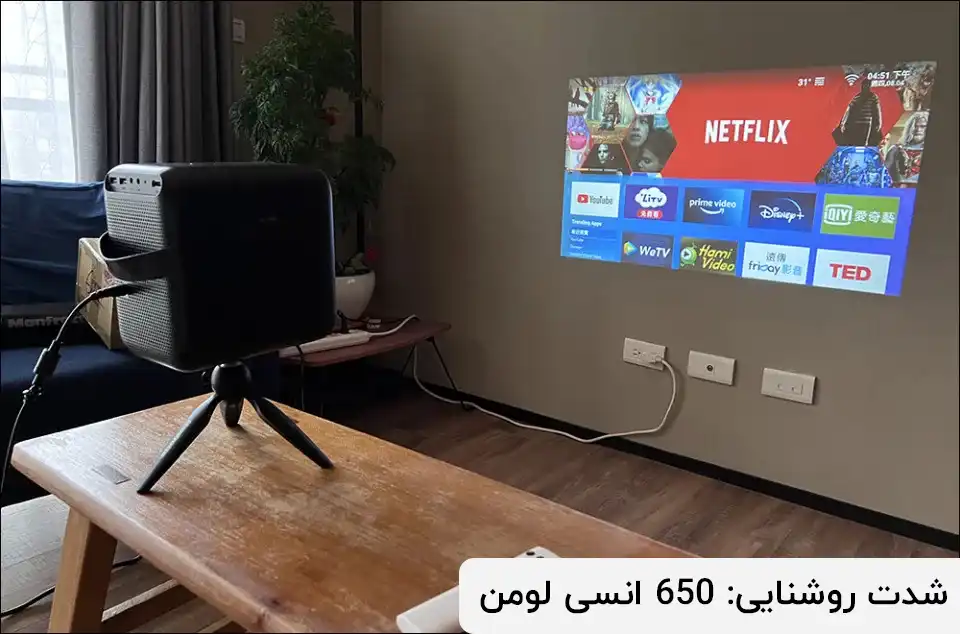 ویدئو پروژکتور ونبو T6R با شدت روشنایی 650 انسی لومن