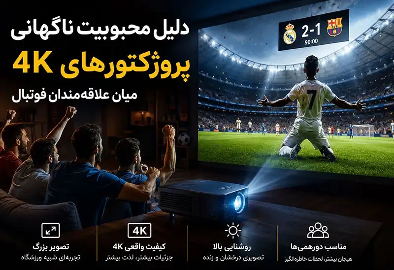 چرا پروژکتورهای 4K میان علاقه‌مندان فوتبال محبوب شده‌اند؟