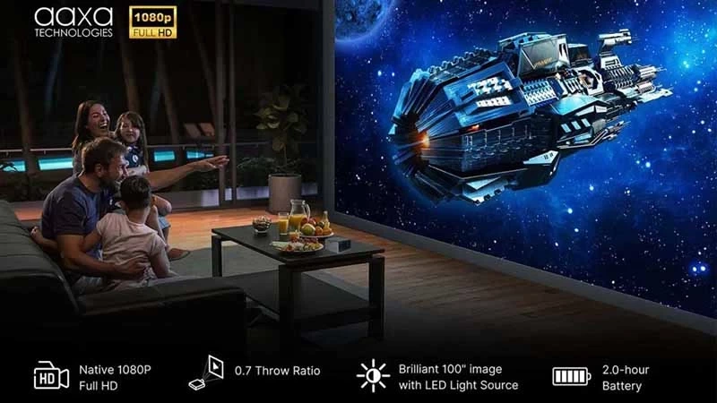بررسی ویدئو پروژکتور آکسا قابل حمل کوتاه برد AAXA P400