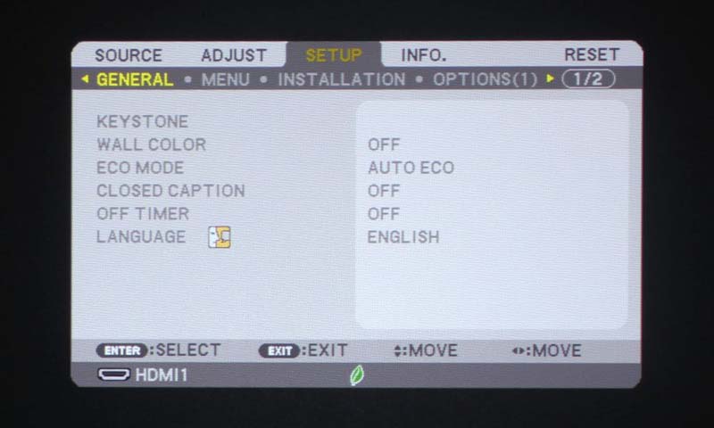 NEC-NP-P474U_Setup-Menu