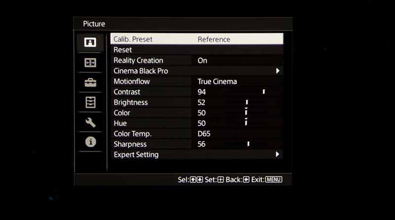 VPL-VW295ES_menus_picture