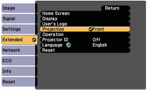 گزینه Projection