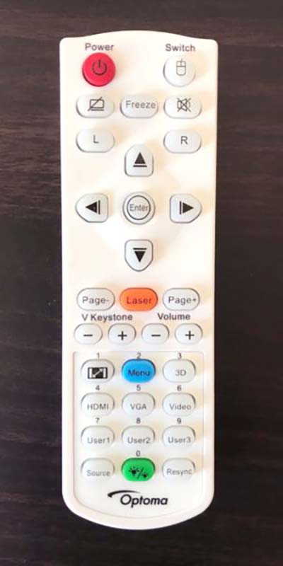Optoma-W460_Remote-Control