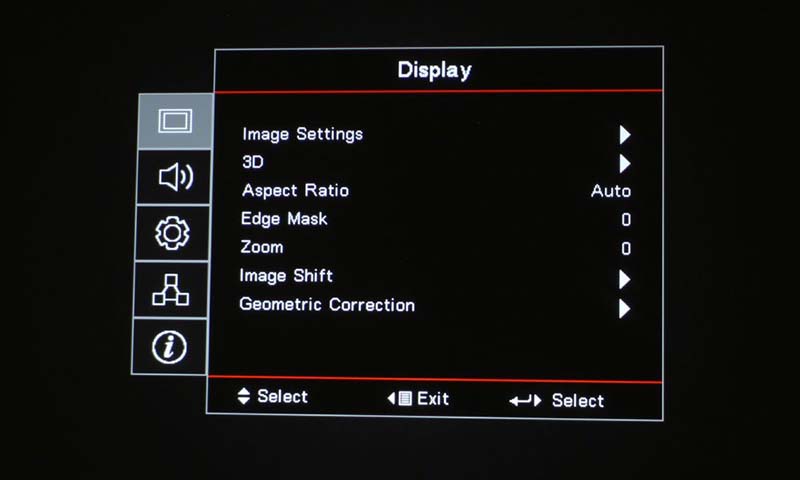 Optoma-W460_Display-Menu