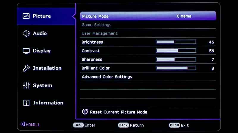 BenQ-TK700-Menu-Picture-Mode-Cinema