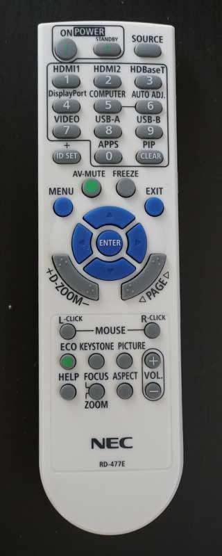 NEC-NP-P525UL-remote