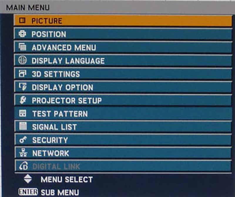RW430-Main-menu