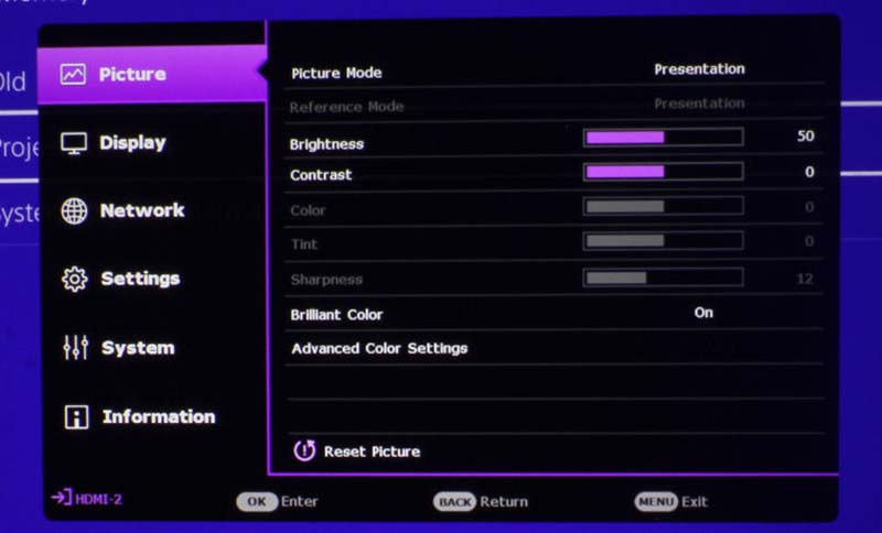 BenQ_LU950_Menu_Picture