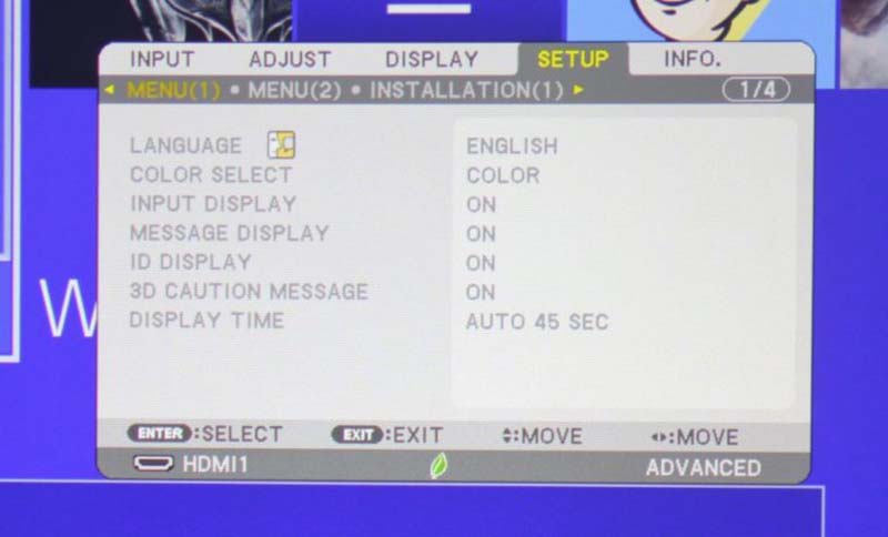 NEC-NP-PA653UL-Setup-Menu-Menu