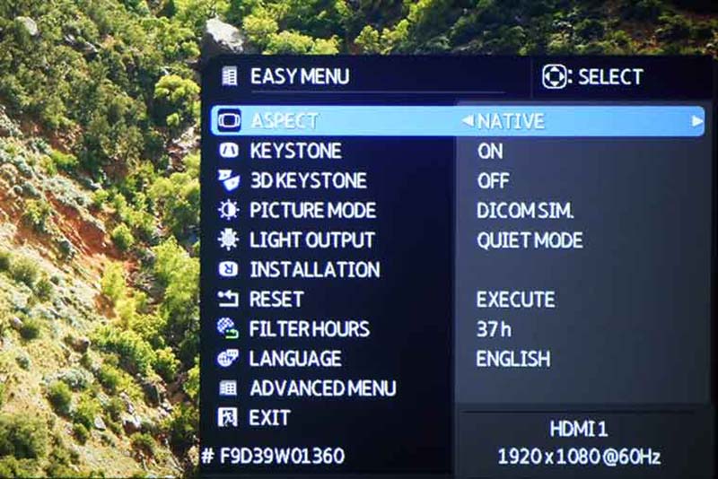 Christie-LWU530-menu