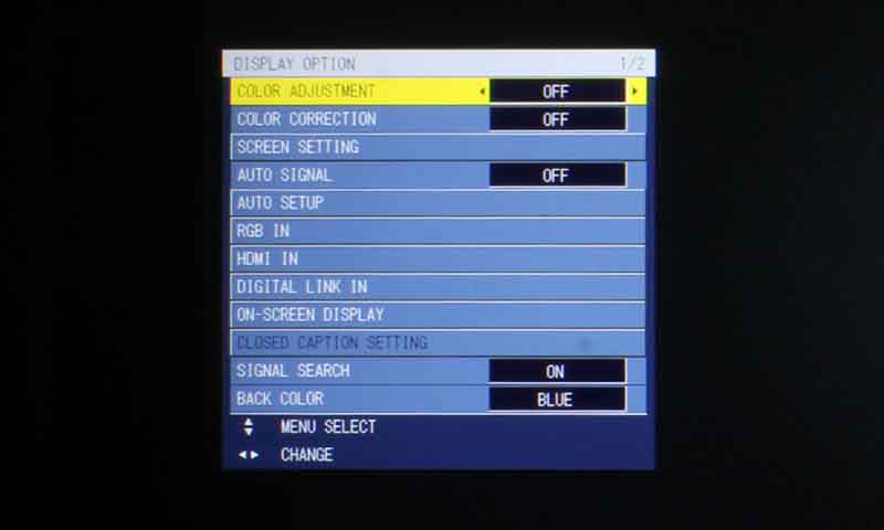 Panasonic-PT-MZ670U_Menu-Display-Option