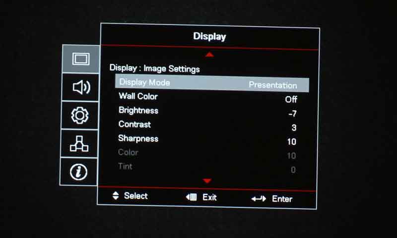 Optoma_EH330UST_Menus_Display_Image_Settings