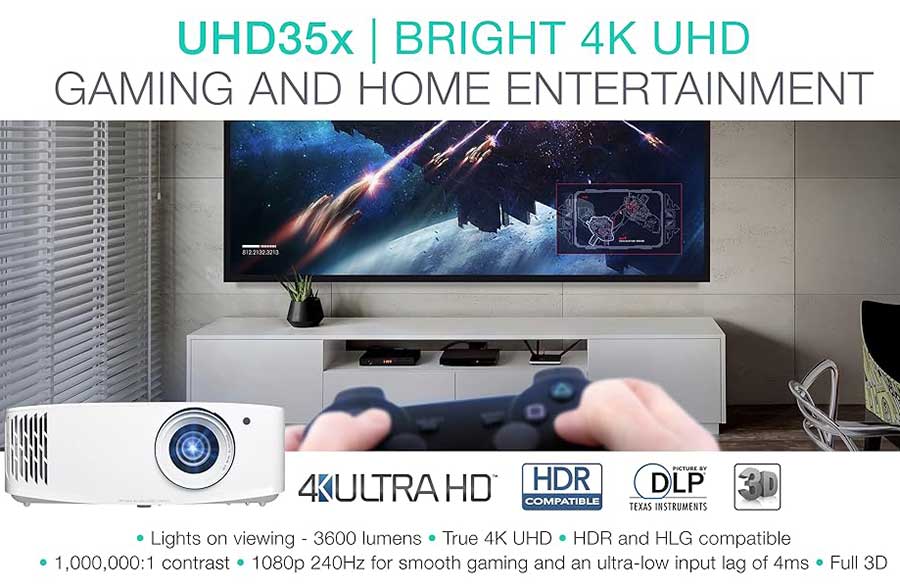 ویدئو پروژکتور سینمایی بازی اپتما  Optoma UHD35X 4K UHD