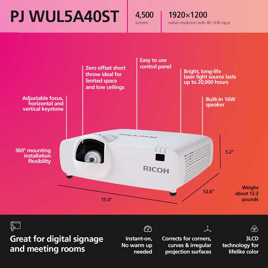 ویدئو پروژکتور ریکو RICOH PJWUL5A40ST
