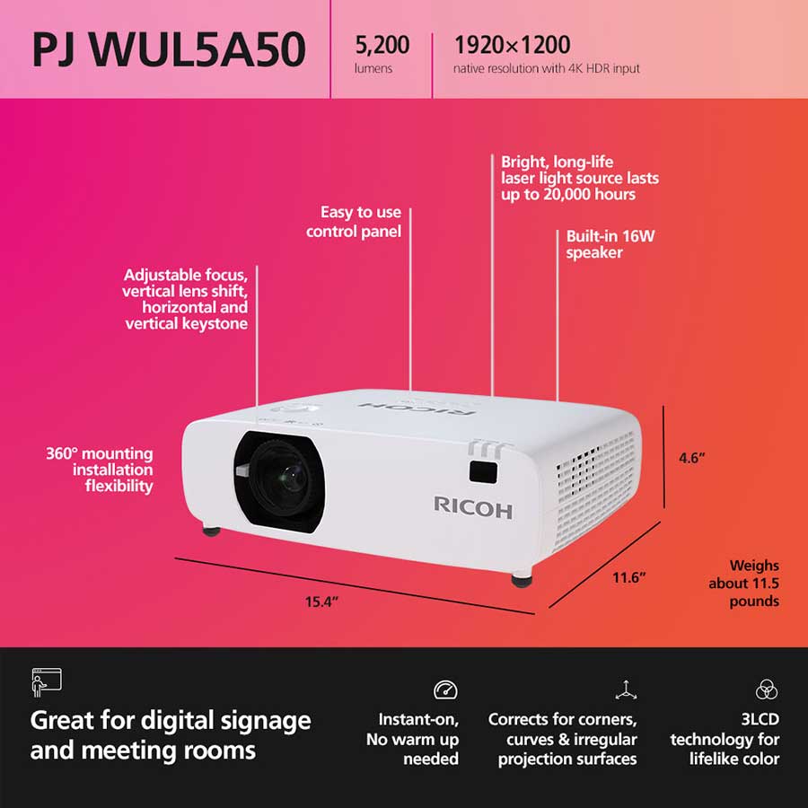 ویدئو پروژکتور ریکو RICOH PJ WUL5A50