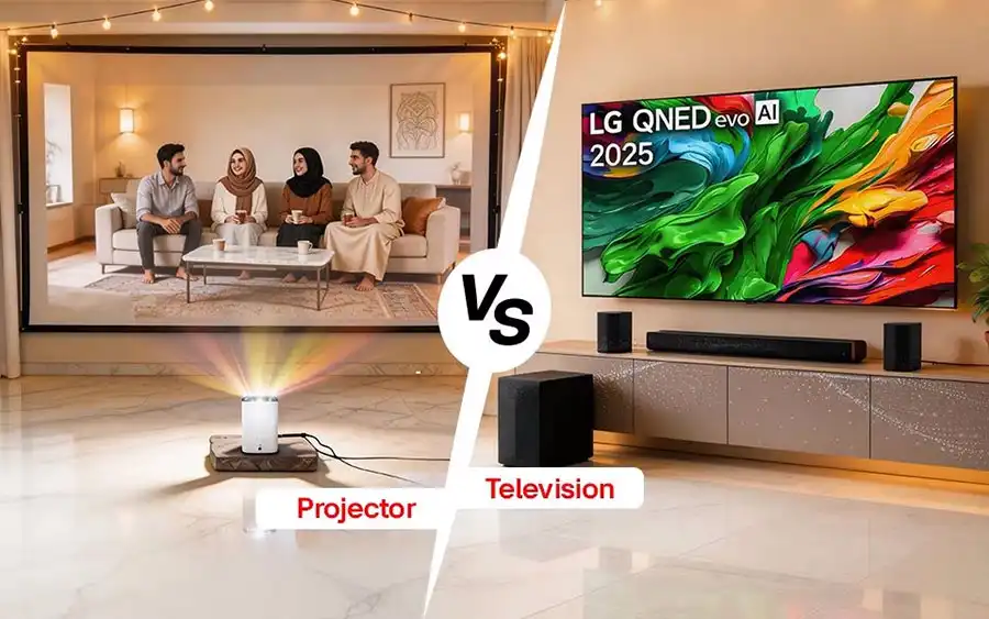 مقایسه کنتراست پروژکتور با تلویزیون