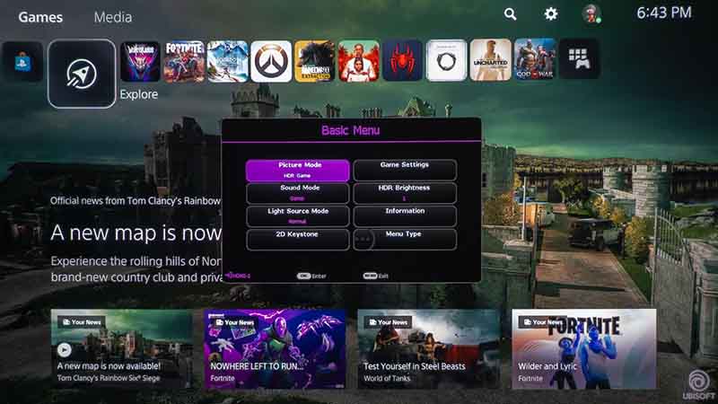 Gaming-basic-menu