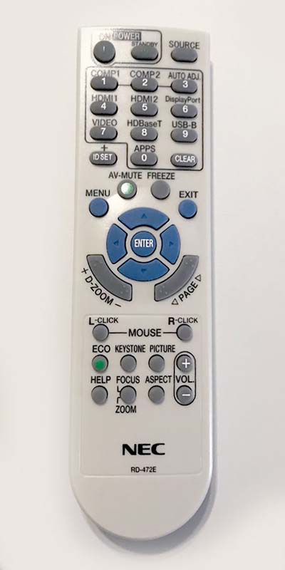 NEC-NP-P474U_Remote-Control
