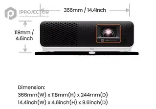 ابعاد ویدئو پروژکتور بنکیو  BenQ X500i 